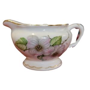 VINTAGE POPE GOSSER DOGWOOD creamer 3191 gold and floral